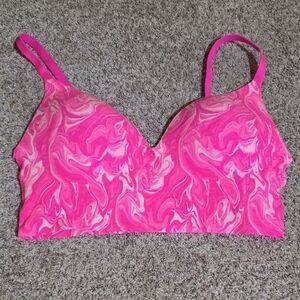 PINK Victoria's Secret Hot Pink Marble Wireless Bralette